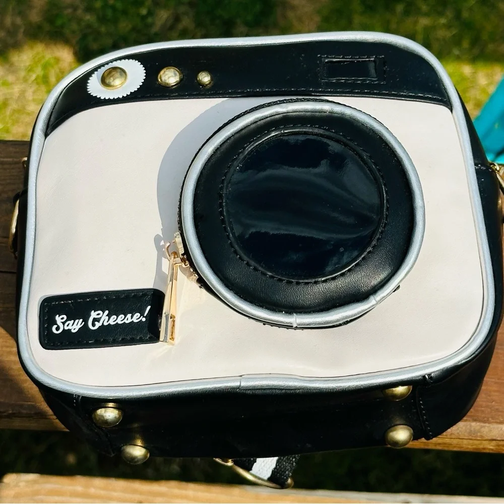 Quirky Crate Camera-Shaped Crossbody Bag - Faux Leather